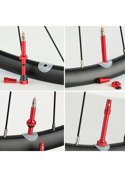 Kırmızı 60MM Tarzı 2 Adet Bisiklet Tüpsüz Karbon Jant Presta Valf mm Fv Ucu Pirinç Çekirdekli C Makineli Anodize Edilmiş Wtool ile Dağ/bisiklet Için (Yurt Dışından)