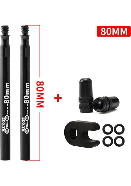 SIYAH80MM Tarzı 2 Adet Bisiklet Presta Valf Iç Lastik Uzatma Alüminyum Alaşımlı Boyut mm Mtb Yol Bisikleti Tüpüsüz Jant Valf Aksesuarları (Yurt Dışından) fırsatları