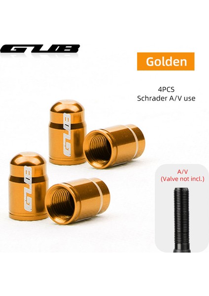 Schrader Altın 4 Adet Tarzı Gub Fv Av Bisiklet Valfı Alaşım Kapak Schrader Presta Ucu Kapağı C-Machined Alaşım Anodize Paslanmaz Ücretsiz (Yurt Dışından)