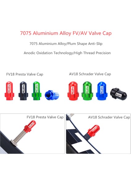 Presta Vana Yeşil Tarzı 2 Adet Risk Hafif Alüminyum Alaşımlı Dağ Yol Bisikleti Lastik Fv Av Presta Schrader Valf Kapağı Toz Kapağı (Yurt Dışından)