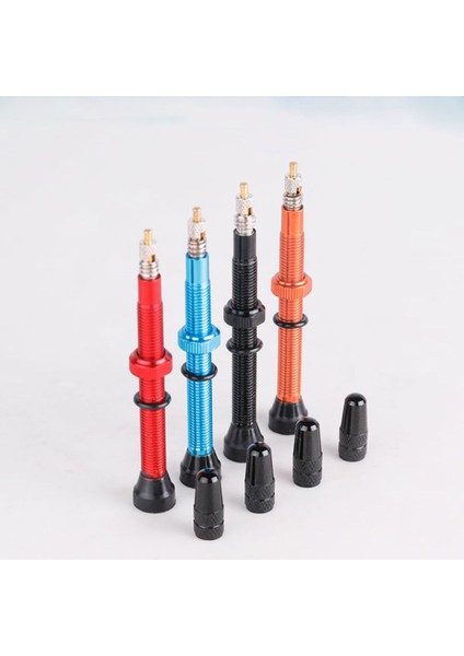 KIRMIZI-48MM Tarzı Yol Mtb Bisikleti Tüp Yok Lastikler Için Presta Valf Çifti - Alaşım Gövde Tüp Yok Contası Valf Kapağı (Yurt Dışından) modelleri