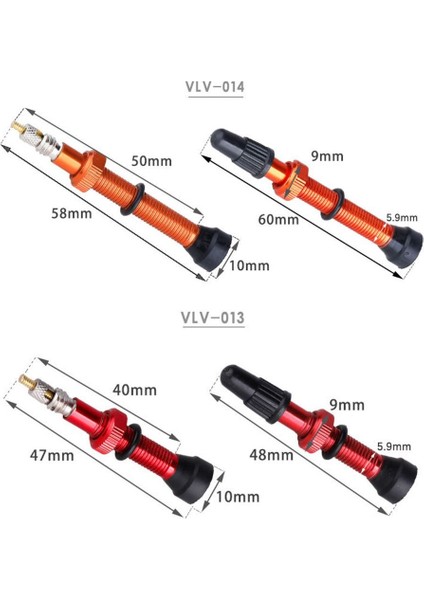 KIRMIZI-48MM Tarzı Yol Mtb Bisikleti Tüp Yok Lastikler Için Presta Valf Çifti - Alaşım Gövde Tüp Yok Contası Valf Kapağı (Yurt Dışından) fırsatları