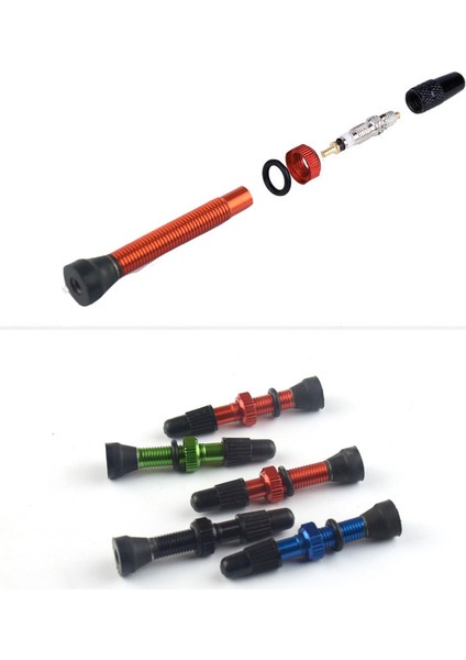 Siyah 60MM Tarzı Yol Mtb Bisiklet Tüpü Tüp Tüp Air Vana Kiti mm Pirinç Çekirdek Gövde Kapak Tüpsüz Conta Eşik Pedalı Bisiklet Presta Vana (Yurt Dışından) fırsatları