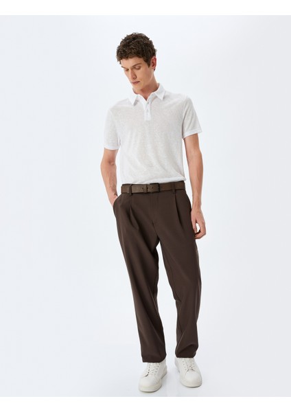 Kısa Kollu Yarı Transparan Polo Yaka Tişört