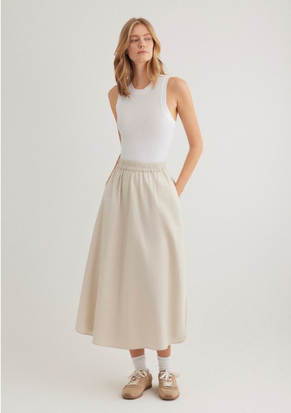 Bej Midi Etek 1310620-70134