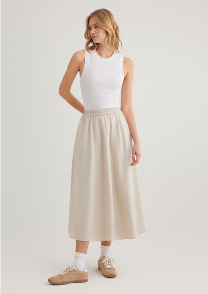 Bej Midi Etek 1310620-70134