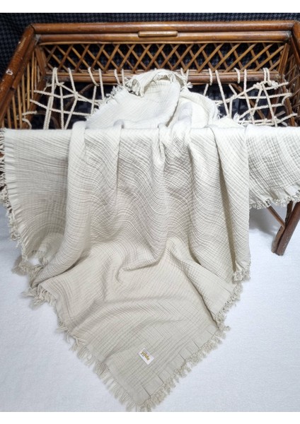 4 Katlı Bürümcük Müslin Püsküllü Battaniye 100 x 120 cm fiyatları