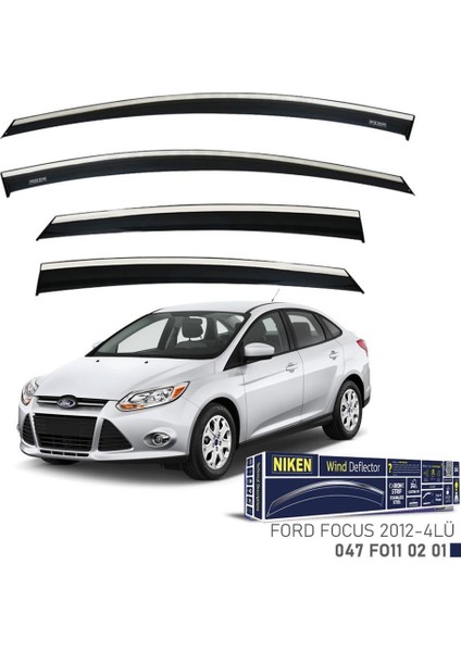 Ford Focus 3 Sedan Niken Kromlu Cam Rüzgarlığı 4lü Set 2011 2015