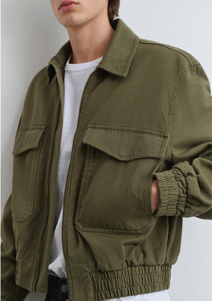 Cep Detaylı Haki Bomber Ceket 0110532-71546
