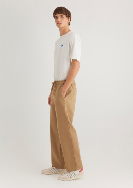 Beli Bağcıklı Bej Pantolon 0010394-70218