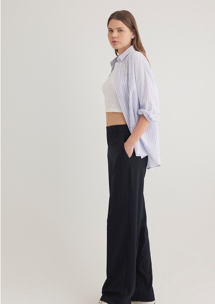 Çizgili Lacivert Pantolon 1010646-88043