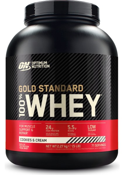 Whey Gold Standard Kurabiye ve Krema Aromalı 2.27KG 71 Servis Yüksek Protein Tozu - Whey Gold Standard Çikolata Aromalı Şase 31G 1 Servis