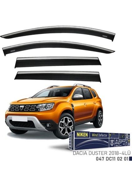 Dacia Duster Niken Kromlu Cam Rüzgarlığı 4lü Set 2018 ve Üstü