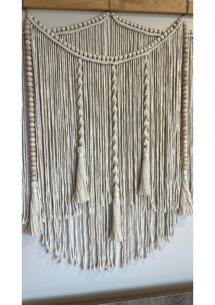 Şık Yatak Başlığı, Bohem Duvar Dekorasyonu 100 x 90 cm , Makrome Duvar Süsü, Büyük Makrome Lüks Tasarımı