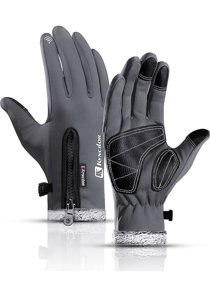 18GRİ Tarzı M Boyutu Kış Sonbahar Erkek Bisiklet Eldiveni Bisiklet Dokunmatik Ekran Yüksek Li Kalınlaşmak Sıcak Kadın Kaşmir Katı Bisiklet Eldiven Sürme Mitten (Yurt Dışından)