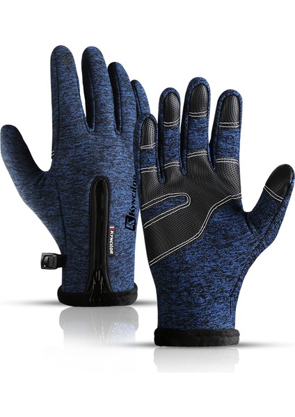 A0020BU Tarzı L Boyutu Kış Sonbahar Erkek Bisiklet Eldiveni Bisiklet Dokunmatik Ekran Yüksek Li Kalınlaşmak Sıcak Kadın Kaşmir Katı Bisiklet Eldiven Sürme Mitten (Yurt Dışından)