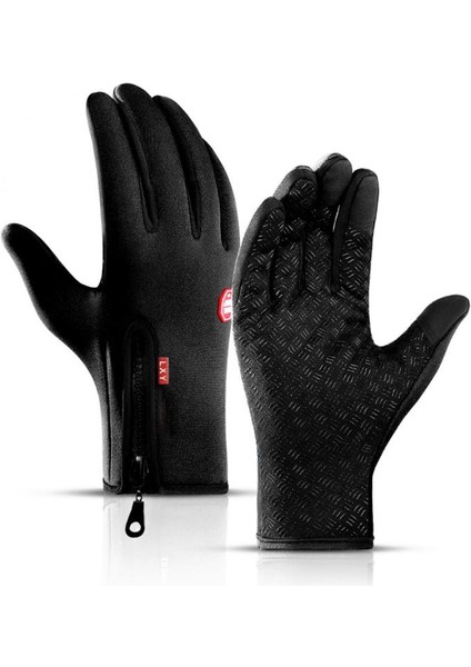 C Tarzı S Beden Erkek Kış Bisiklet Eldiveni Bisiklet Sıcak Dokunmatik Ekran Tam Parmak Eldiven Su Geçirmez Açık Bisiklet Kayak Motosiklet Sürme (Yurt Dışından)