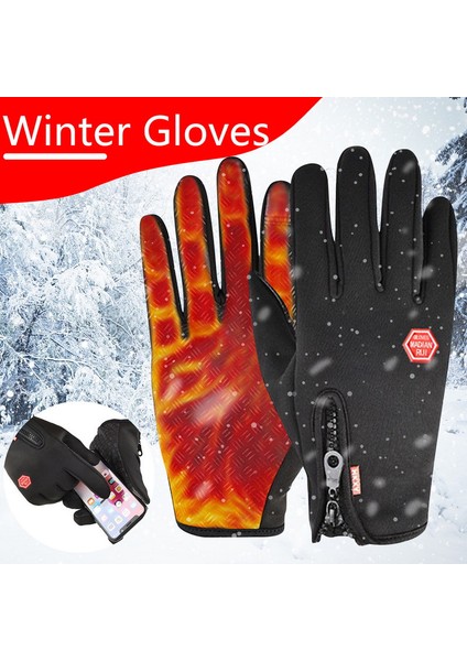 C Tarzı S Beden Erkek Kış Bisiklet Eldiveni Bisiklet Sıcak Dokunmatik Ekran Tam Parmak Eldiven Su Geçirmez Açık Bisiklet Kayak Motosiklet Sürme (Yurt Dışından) modelleri