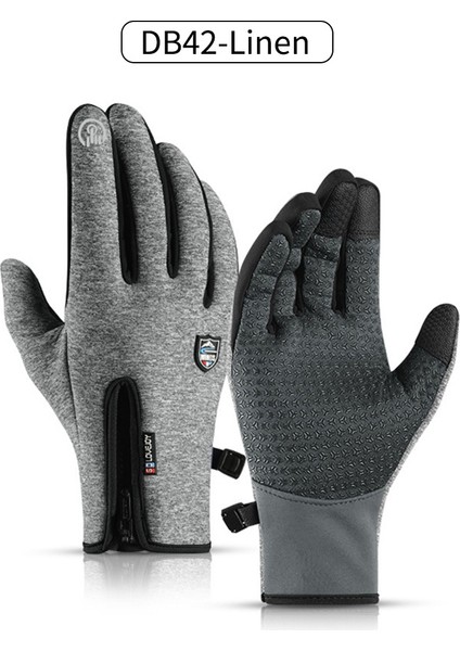 DB42-KETEN Tarzı L Boyutu Kış Su Geçirmez Bisiklet Eldiveni Erkekler Motosiklet Siyah Sıcak Tam Parmak Dokunmatik Ekran Eldiveni Mtb Bisiklet Açık Kayak Sürme (Yurt Dışından)