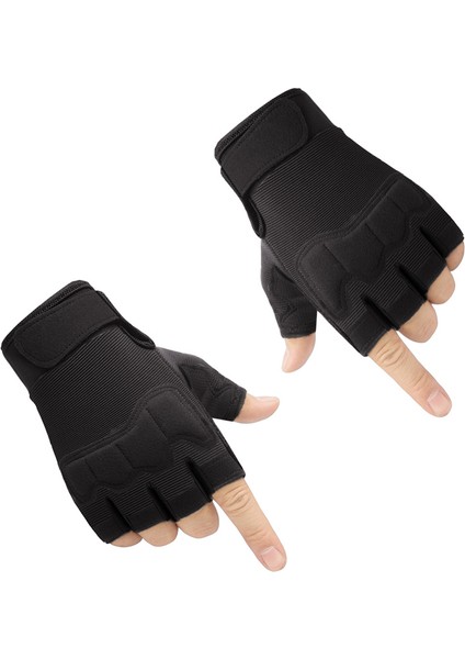 A-Siyah Tarzı M Boyutu Erkekler Taktik Eldiven Yarım Parmak Bisiklet Eldiven Askeri Ordu Çekim Eldiven Kaymaz Açık Spor Fitness Aksesuarları (Yurt Dışından)