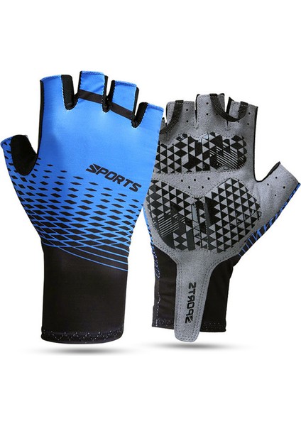 A-Mavi Tarzı Xl Boyutu Ycling Eldiven Yarım Parmak Erkekler Kadınlar Için Mtb Bisiklet Bisiklet Motosiklet Eldivenleri Jel Pad Gym Fitness Spor Anti Kayma Nefes (Yurt Dışından)