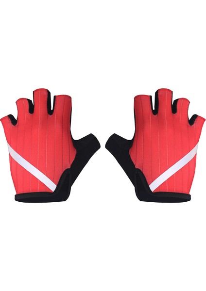 Kırmızı Stil M Boyutu Bisiklet Eldiveni Son Derece Yansıtıcı Kaymaz Mtb Yol Bisiklet Eldiveni Erkek Kadın Yarım Parmak Nefes Darbeye Dayanıklı Bisiklet Spor Eldiveni (Yurt Dışından)