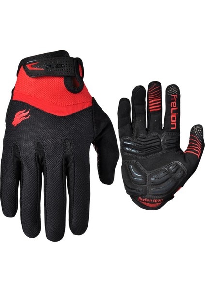 Kırmızı Stil Xl Boyutu Fırelıon Açık Tam Parmak Jel Dokunmatik Ekran Bisiklet Eldiveni Off Road Kir Dağ Bisikleti Bisiklet Mtb Dh Yokuş Aşağı Motokros Eldiven (Yurt Dışından)