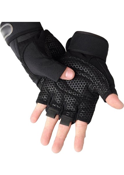 Siyah Stil M Boyutu Yarım Parmak Bisiklet Eldiveni Bisiklet Motosikletçi Eldiveni Spor Salonu Eğitimi Spor Halter Spor Parmaksız Kadın Erkek Spor Eldiven (Yurt Dışından) fırsatları