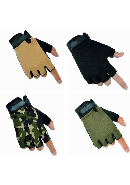 Kamuflaj Stili L Boyutu Erkekler Kamuflaj Taktik Eldiven Açık Spor Bisiklet Yarım Parmak Kaymaz Şok Emici Spor Parmaksız Eldivenler Isıtıcı (Yurt Dışından) fırsatları