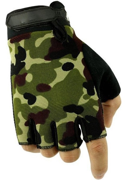 Kamuflaj Stili L Boyutu Erkekler Kamuflaj Taktik Eldiven Açık Spor Bisiklet Yarım Parmak Kaymaz Şok Emici Spor Parmaksız Eldivenler Isıtıcı (Yurt Dışından) indirimleri