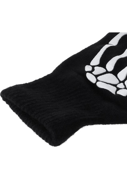 Bir Stil Sıcak Örgü Eldiven Yetişkin Katı Akrilik Yarım Parmak Eldiven Insan Iskeleti Kafa Tutucu Baskı Bisiklet Kaymaz Bilek Eldiven (Yurt Dışından) fiyatları