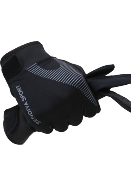 Siyah Stil Xl Boyutu Bisiklet Bisiklet Nefes Eldiven Tam Parmak Dokunmatik Ekran Eldiveni Sonbahar Eldivenler Kaymaz Sürme Spor Eldiven Tırmanma Bisiklet Eldiven (Yurt Dışından)