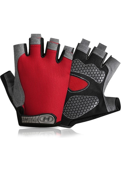 Silikon-Kırmızı Tarzı L Boyutu Bisiklet Parmaksız Eldiven Profesyonel Spor Salonu Fitness Kaymaz Eldiven Kadın Erkek Nefes Anti-Şok Spor Eldiven Mtb Bisiklet Eldivenleri (Yurt Dışından)