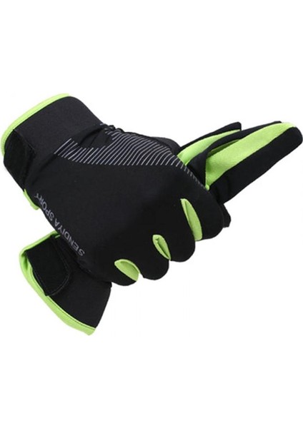 Yeşil Stil M Boyutu Bisiklet Bisiklet Nefes Eldiven Tam Parmak Dokunmatik Ekran Eldiveni Sonbahar Eldivenler Kaymaz Sürme Spor Eldiven Tırmanma Bisiklet Eldiven (Yurt Dışından)