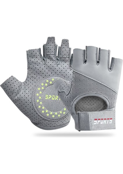 Gri Tarzı L Boyutu Spor Eldivenleri Kadın Yoga Sportg Aparatı Bayan Eğitim Kaymaz Nefes Ince Yarım Parmak Halter Bisiklet Eldiveni (Yurt Dışından)