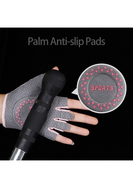 Gri Tarzı L Boyutu Spor Eldivenleri Kadın Yoga Sportg Aparatı Bayan Eğitim Kaymaz Nefes Ince Yarım Parmak Halter Bisiklet Eldiveni (Yurt Dışından) indirimleri