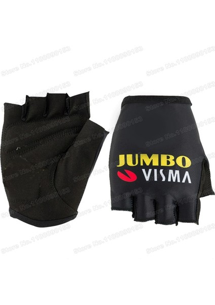 No.2 Tarzı L Boyutu 2022 Takım Jumbo Visma Bisiklet Eldiveni Fransa Turu Bisiklet Jel Yarım Parmak Eldiven Erkekler Yol Bisikleti Formaları Mtb Guante Ciclismo Maillot (Yurt Dışından)