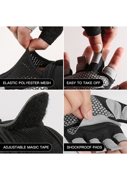 Pembe Tarzı L Boyutu Halter Nefes Alabilir Kaymaz Silikon Yarım Parmak Bisiklet Eldiveni (Yurt Dışından) indirimleri