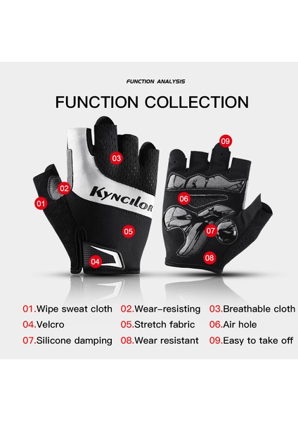 Siyah Stil Xl Boyutu Kaymaz Bisiklet Eldiveni Spor Güneş Koruyucu Bisiklet Erkekler ve Kadınlar Yarım Parmak Spor Kaymaz Nefes Bisiklet Eldiveni (Yurt Dışından) modelleri