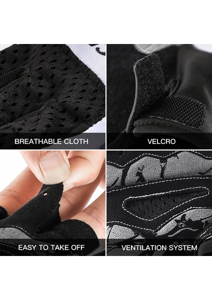 Siyah Stil Xl Boyutu Kaymaz Bisiklet Eldiveni Spor Güneş Koruyucu Bisiklet Erkekler ve Kadınlar Yarım Parmak Spor Kaymaz Nefes Bisiklet Eldiveni (Yurt Dışından) fırsatları