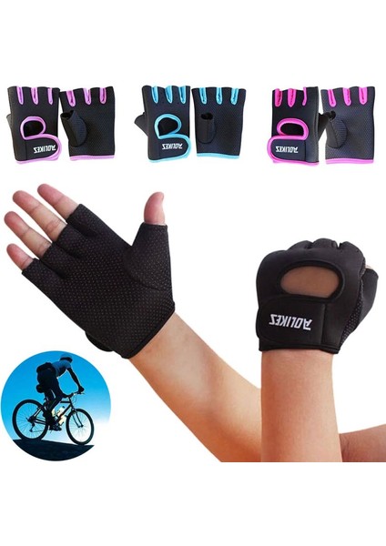 Mor Tarzı M Boyutu Sıcak Satış Kadın Erkek Spor Trendy Yarım Parmak Naylon Eldiven Iyi Geçirgenlik Bisiklet Spor Eldiven (Yurt Dışından) fiyatları