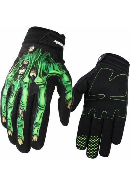 Yeşil Stil Xl Boyutu Bisiklet Eldivenleri Uzun Bisiklet Tam Parmak Eldiven Erkek Kadın Mtb Eldiven Guantes Ciclismo Bmx Dh Off Road Motokros Eldiven Kafatası Pembe (Yurt Dışından)