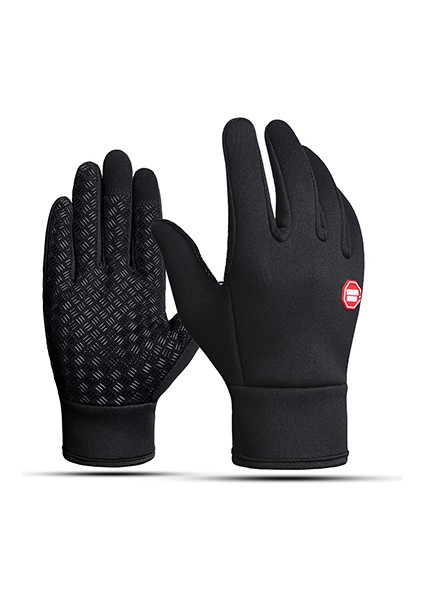 Siyah Stil S Beden Kış Sıcak Erkek Bisiklet Eldiveni Kalınlaşmak Kadife Açık Spor Polar Bisiklet Eldiveni Guantes Ciclismo Dokunmatik Ekran Erkek Luva Bisiklet (Yurt Dışından)