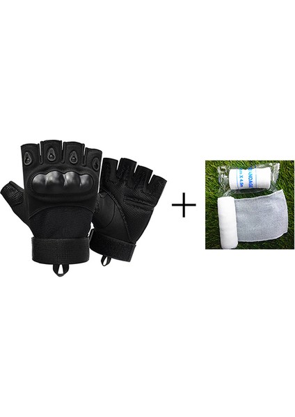 Siyah2 Tarzı Xl Boyutu Yarım Parmak Erkek Eldiven Açık Askeri Taktik Eldiven Spor Çekim Avcılık Motosiklet Bisiklet Eldiveni (Yurt Dışından)