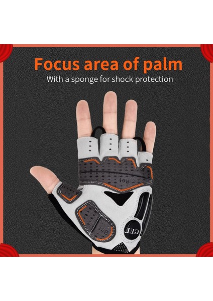 Kırmızı Stil Xl Boyutu Acrunu Profesyonel Bisiklet Eldiveni Sıvı Silikon Yarım Parmak Eldiven Kaymaz Şok Emici Bisiklet Eldiveni Erkekler Spor Eldiven (Yurt Dışından) fırsatları