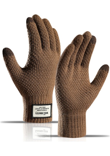 Siyah Stil Siyah Kış Eldiven Örme Sonbahar ve Kış Erkek Kalın Kış Sıcak Dokunmatik Ekran Eldiveni Yetişkin Bisiklet Eldiveni Kış (Yurt Dışından) indirimleri