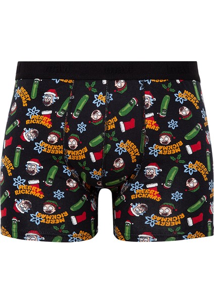 Yılbaşı Temalı Siyah Boxer