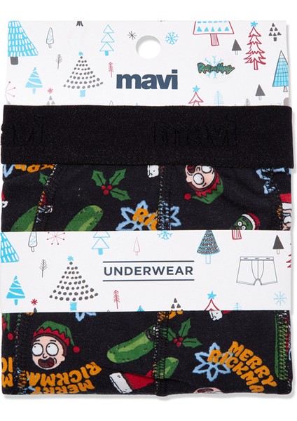 Yılbaşı Temalı Siyah Boxer modelleri