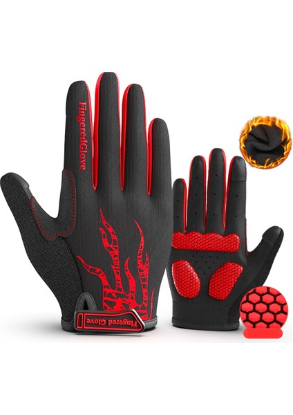 MK096-KIRMIZI Tarzı M Boyutu Moreok Sonbahar Kış Eldiven Tam Parmak Bisiklet Eldiveni Dokunmatik Ekran Bisiklet Eldiveni (Yurt Dışından) modelleri