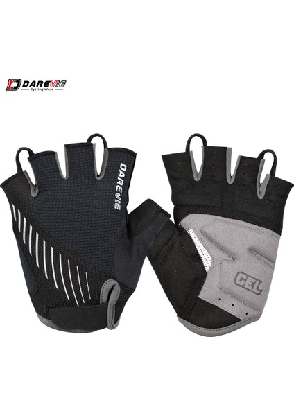 Siyah Stil L Boyutu Darevıe Bisiklet Eldiveni Mtb Yarım Parmak Tayvan Ithal Jel Yastıklı Bisiklet Eldiveni Yüksek Li Darbeye Dayanıklı Bisiklet Eldiven Nefes (Yurt Dışından)